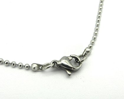 Edelstaal bolletjes ketting 45 cm, 1,5 mm dik