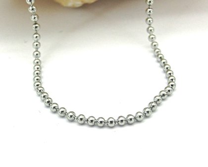 Edelstaal bolletjes ketting 45 cm, 1,5 mm dik