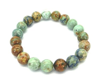 Powerbead armband Azuriet/Malachiet 10 mm