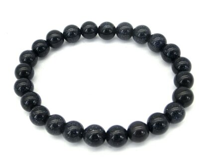 Powerbead armband blauwe Goldfluss 8 mm