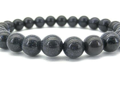 Powerbead armband blauwe Goldfluss 8 mm