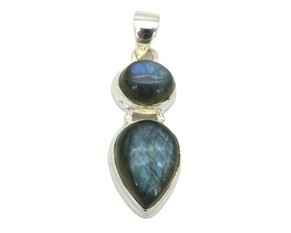 Labradoriet hanger in 925 zilver