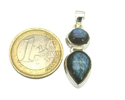 Labradoriet hanger in 925 zilver