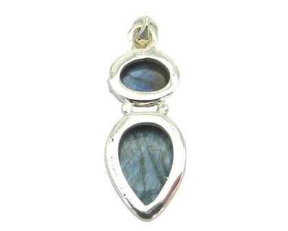 Labradoriet hanger in 925 zilver