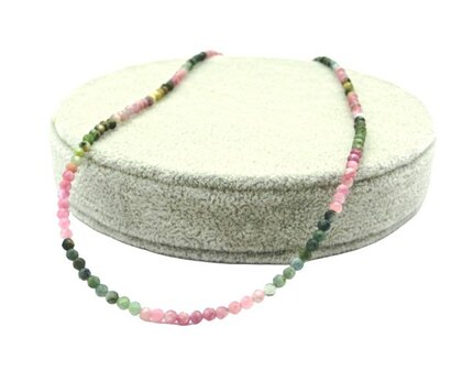 Ketting Toermalijn gefacetteerd (45 cm, 3 mm dik)