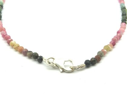 Ketting Toermalijn gefacetteerd (45 cm, 3 mm dik)