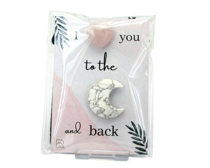 Love you to the moon geschenkzakje (incl. zwarte fluwelen buidel)