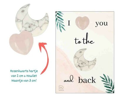 Love you to the moon geschenkzakje (incl. zwarte fluwelen buidel)