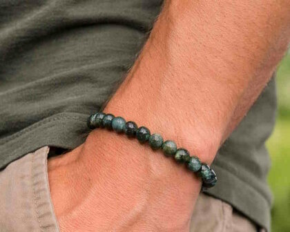 Powerbead armband Mosagaat 8 mm (bredere pols)