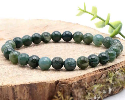 Powerbead armband Mosagaat 8 mm (bredere pols)