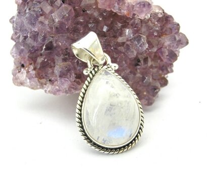 Maansteen hanger in 925 zilver