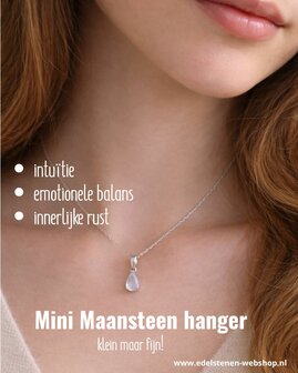 Maansteen (mini) hanger in 925 zilver