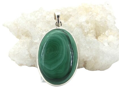 Malachiet hanger in 925 zilver