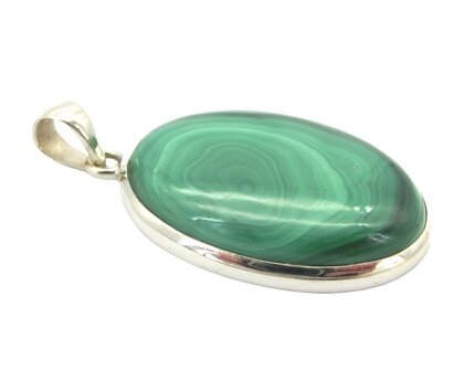 Malachiet hanger in 925 zilver