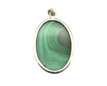 Malachiet hanger in 925 zilver