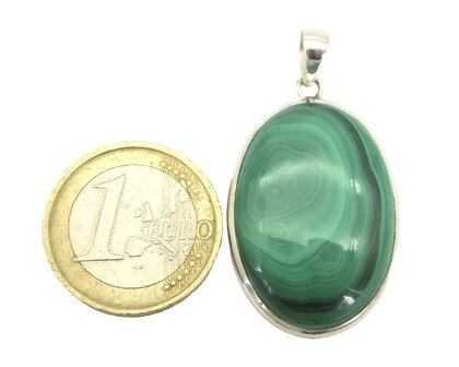 Malachiet hanger in 925 zilver