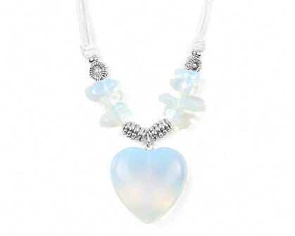 Hart hanger/ketting Opaliet