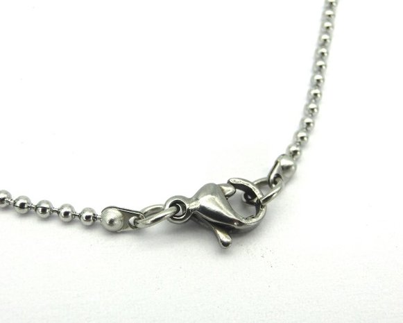 Edelstaal bolletjes ketting 45 cm, 1,5 mm dik