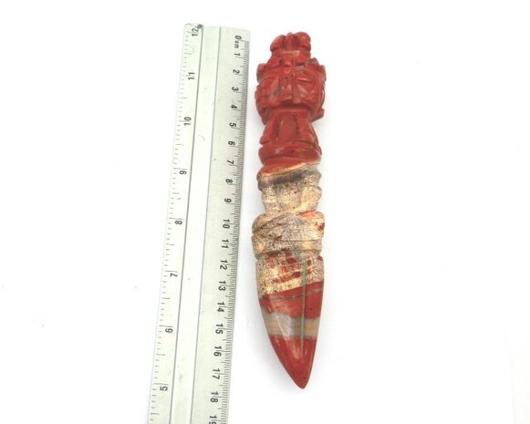 Phurba Rode Jaspis 214 gram 17,5x3,5 cm