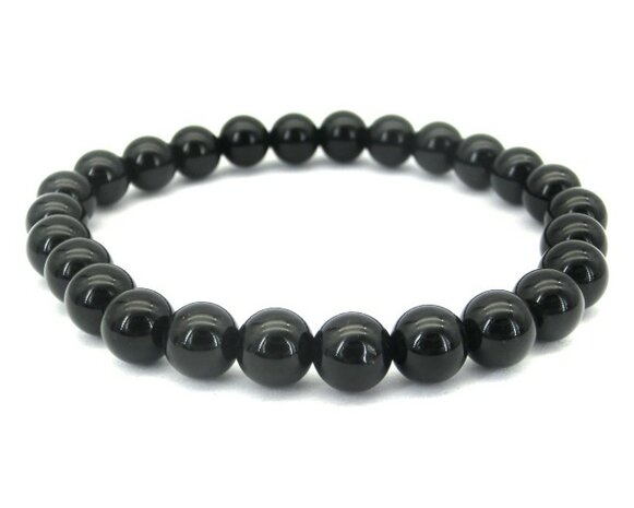 Powerbead armband Onyx 8 mm (bredere pols)