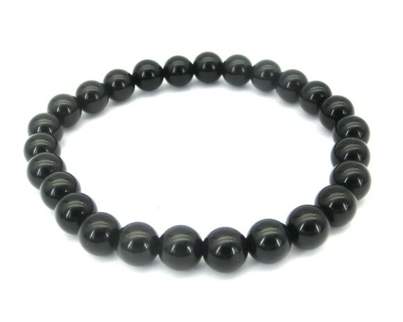 Powerbead armband Onyx 8 mm (bredere pols)