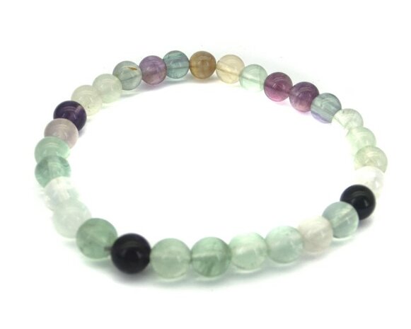 Powerbead armband Fluoriet 6 mm