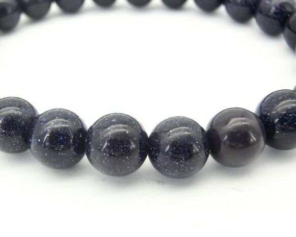 Powerbead armband blauwe Goldfluss 8 mm