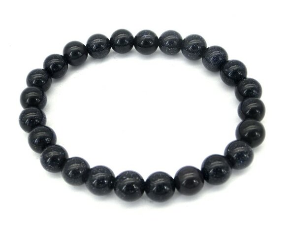 Powerbead armband blauwe Goldfluss 8 mm