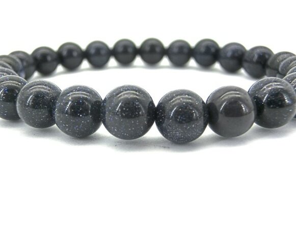 Powerbead armband blauwe Goldfluss 8 mm