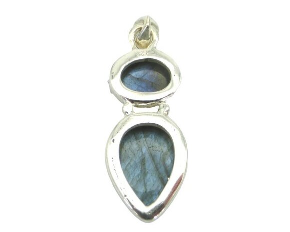Labradoriet hanger in 925 zilver
