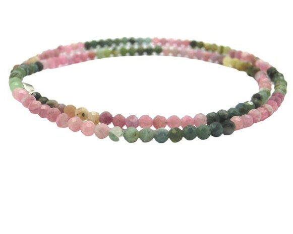 Ketting Toermalijn gefacetteerd (45 cm, 3 mm dik)