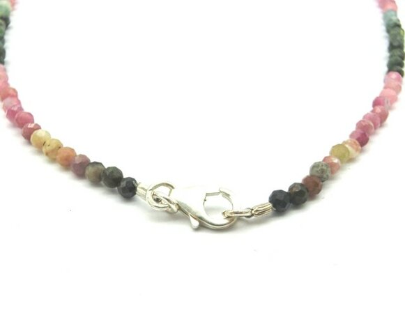 Ketting Toermalijn gefacetteerd (45 cm, 3 mm dik)