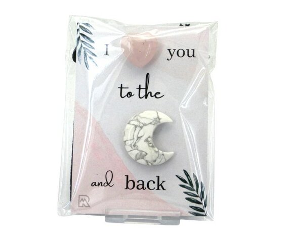 Love you to the moon geschenkzakje (incl. zwarte fluwelen buidel)