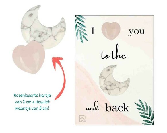 Love you to the moon geschenkzakje (incl. zwarte fluwelen buidel)