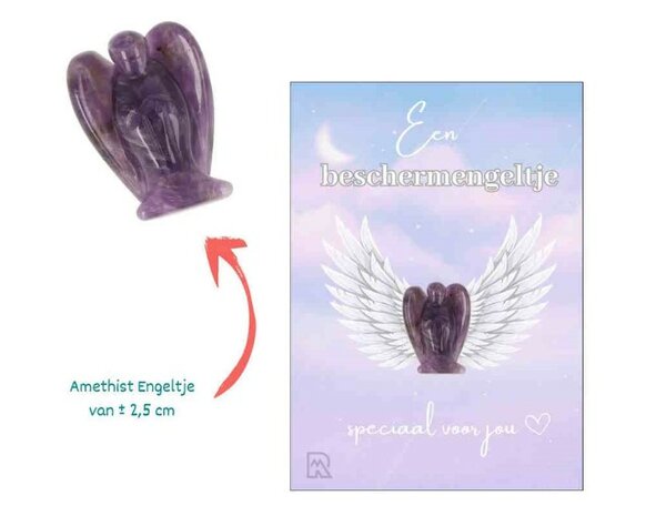 Beschermengel geschenkzakje (incl. paarse fluwelen buidel)