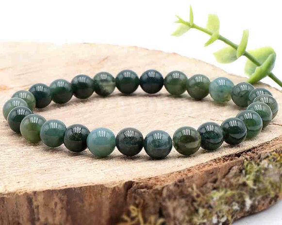 Powerbead armband Mosagaat 8 mm (bredere pols)