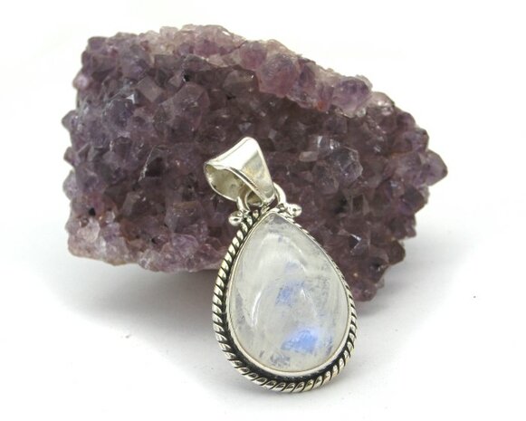 Maansteen hanger in 925 zilver