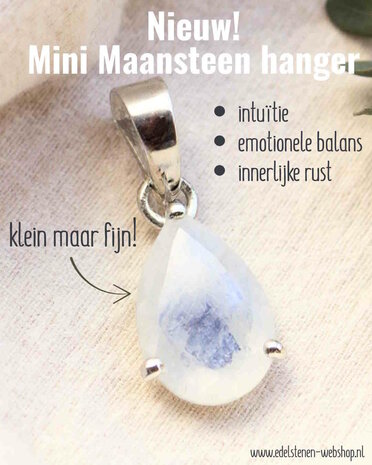 Maansteen (mini) hanger in 925 zilver