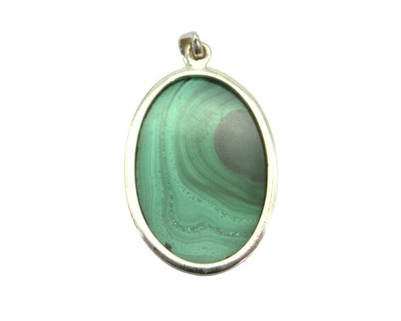 Malachiet hanger in 925 zilver