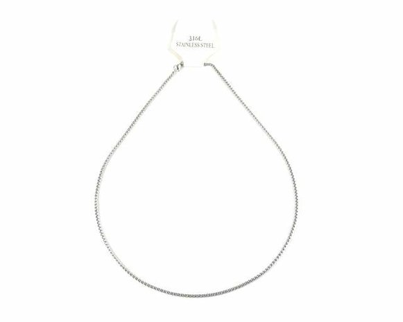 Edelstaal ketting 50 cm, 2 mm dik