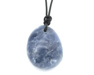 Blauwe Calciet hanger aan koord Blauwe Calciet hanger aan koord