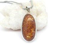 Barnsteen (Amber) hanger in zilver Barnsteen (Amber) hanger in zilver