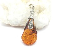 Barnsteen (Amber) hanger in zilver Barnsteen (Amber) hanger in zilver