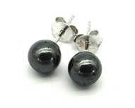 Oorknopjes Hematiet in zilver 6mm Oorknopjes Hematiet in zilver 6mm