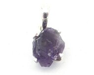 Mini ruwe Amethist hanger in zilver Mini ruwe Amethist hanger in zilver