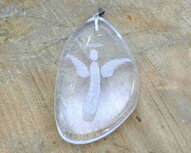 Grote Bergkristal hanger met Engel Grote Bergkristal hanger met Engel