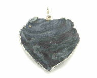 Ruwe Chalcedoon hart hanger Ruwe Chalcedoon hart hanger