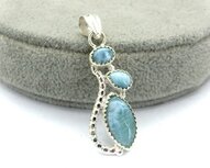 Larimar hanger in zilver 4,3 gram Larimar hanger in zilver 4,3 gram