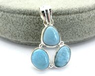 Larimar hanger in zilver 5,8 gram Larimar hanger in zilver 5,8 gram