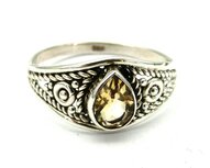 Natuurlijke Citrien ring in zilver (ringmaat 17,5) Natuurlijke Citrien ring in zilver (ringmaat 17,5)
